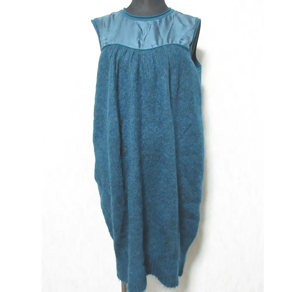 SPORT MAX スポーツマックス マックスマーラ モヘヤブレンド ノースリーブ ニットワンピース M ブルーグリーン