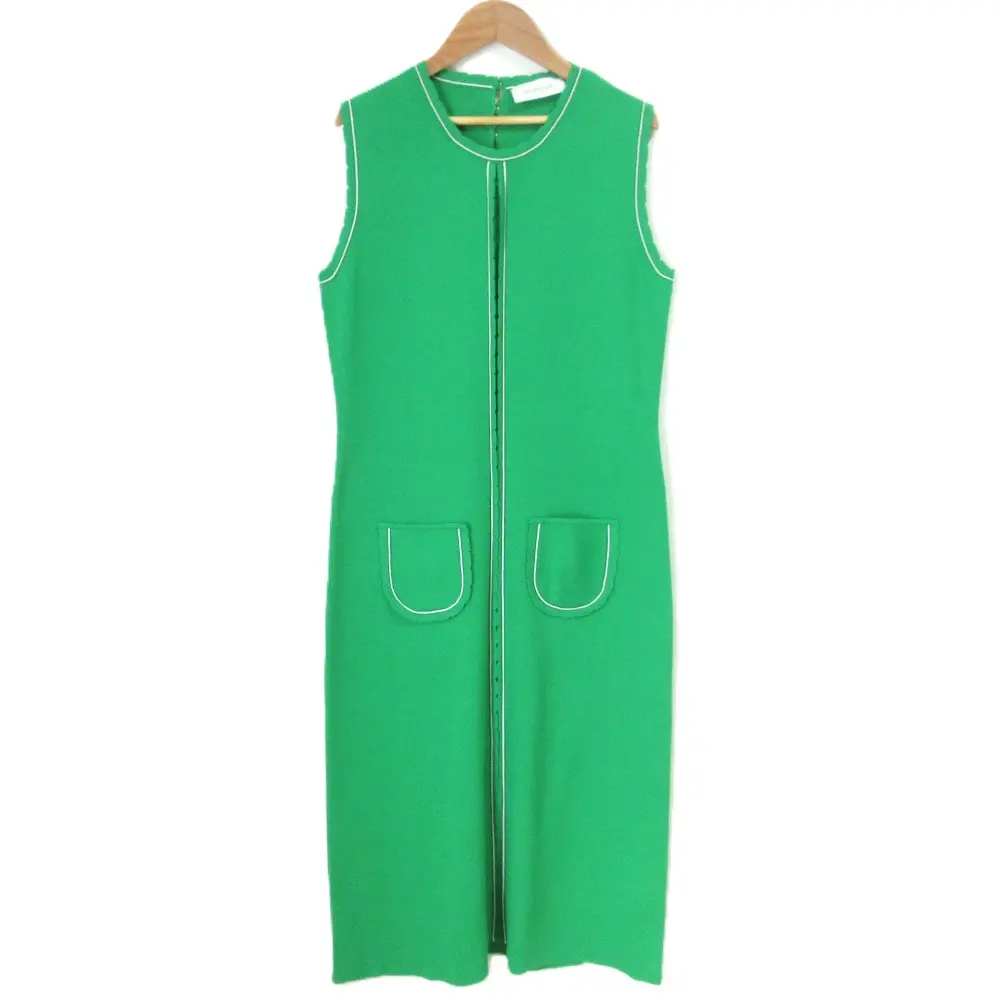 SPORTMAX MaxMara スポーツマックス ノースリーブ コットンニット ワンピース サイズL グリーン