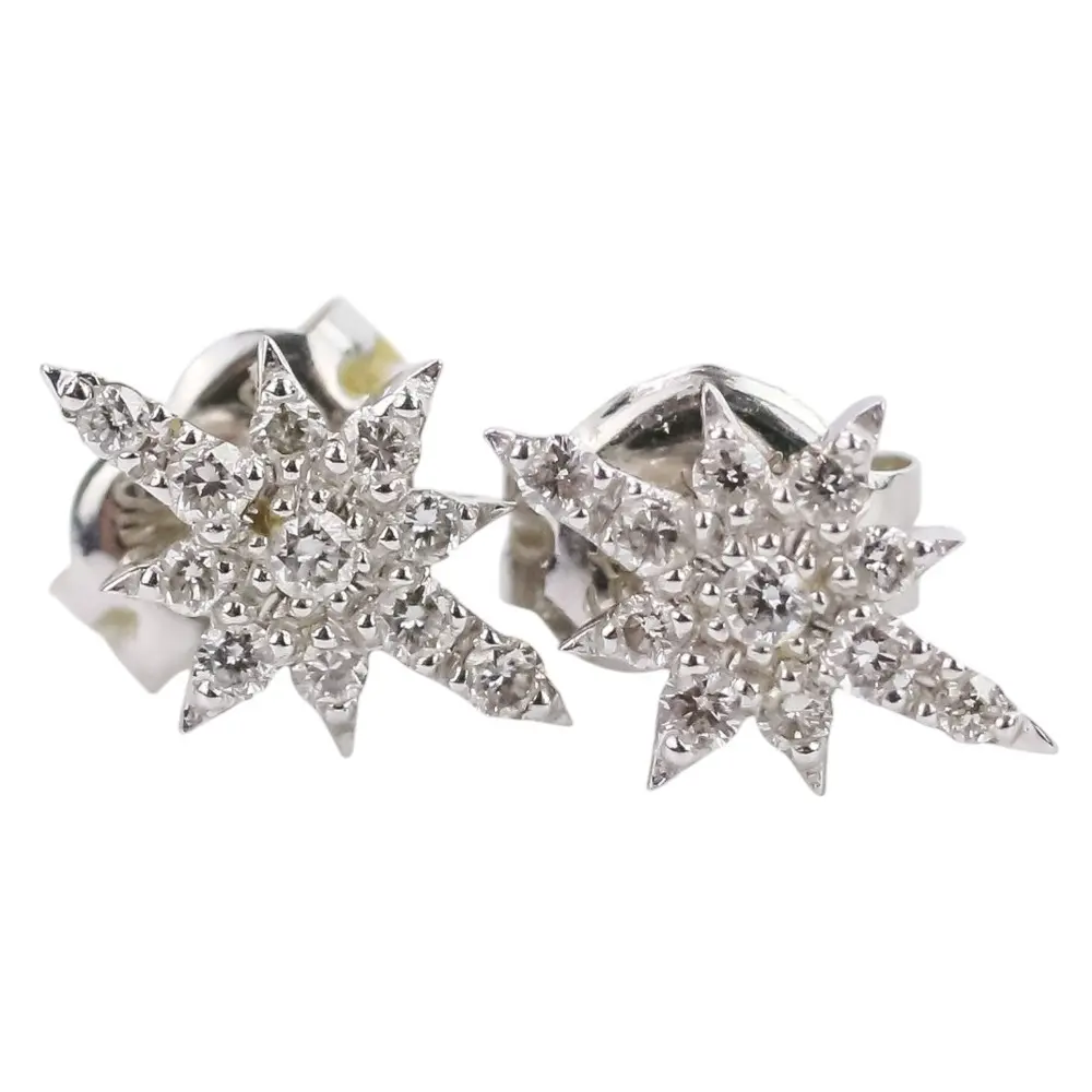 STAR JEWELRY スタージュエリー K18WG ダイヤ入りスターダストピアス ホワイトゴールド