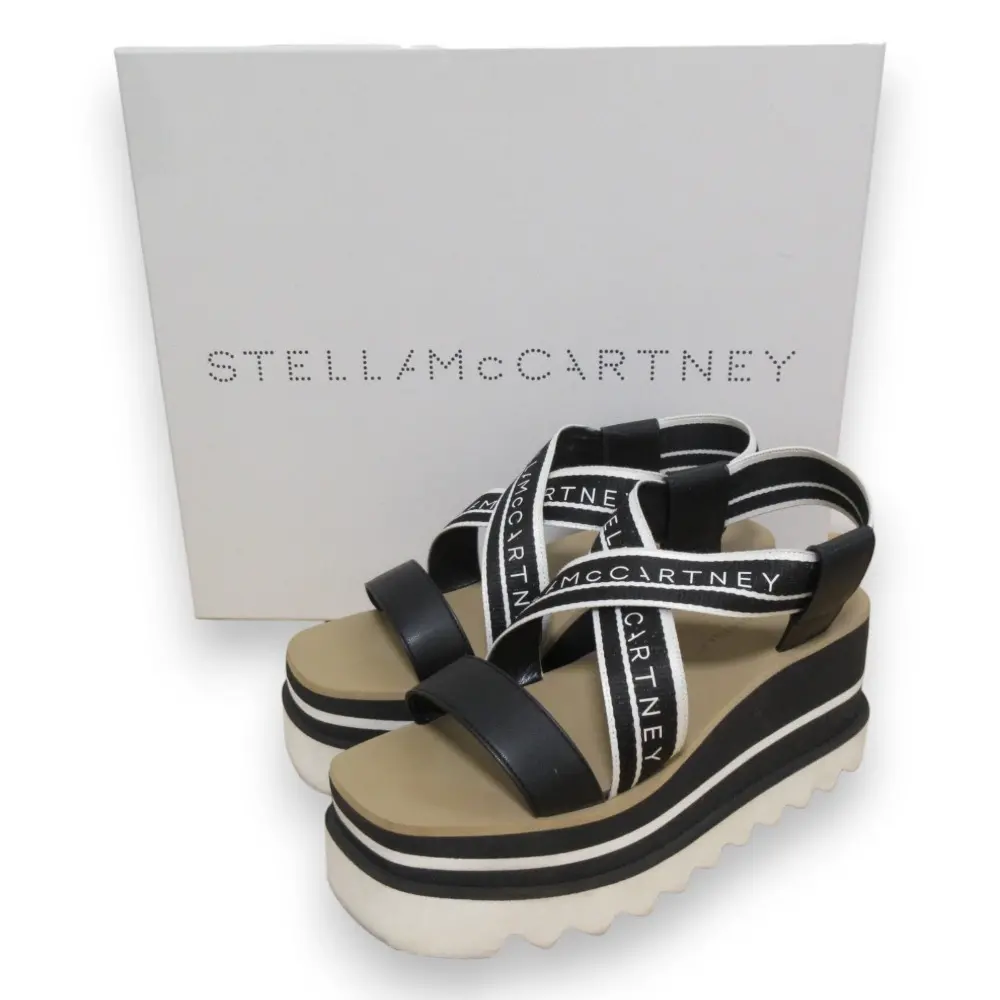 22SS STELLA McCARTNEY ステラマッカートニー スニークエリス プラットフォームサンダル 37.5 約24.5cm ブラック系