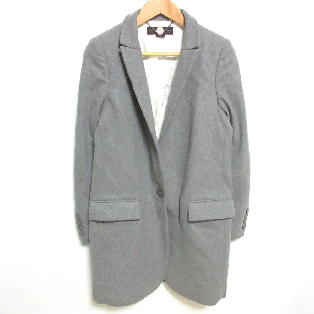 STELLA McCARTNEY ステラマッカートニー ウールチェスターコート 38 ライトグレー