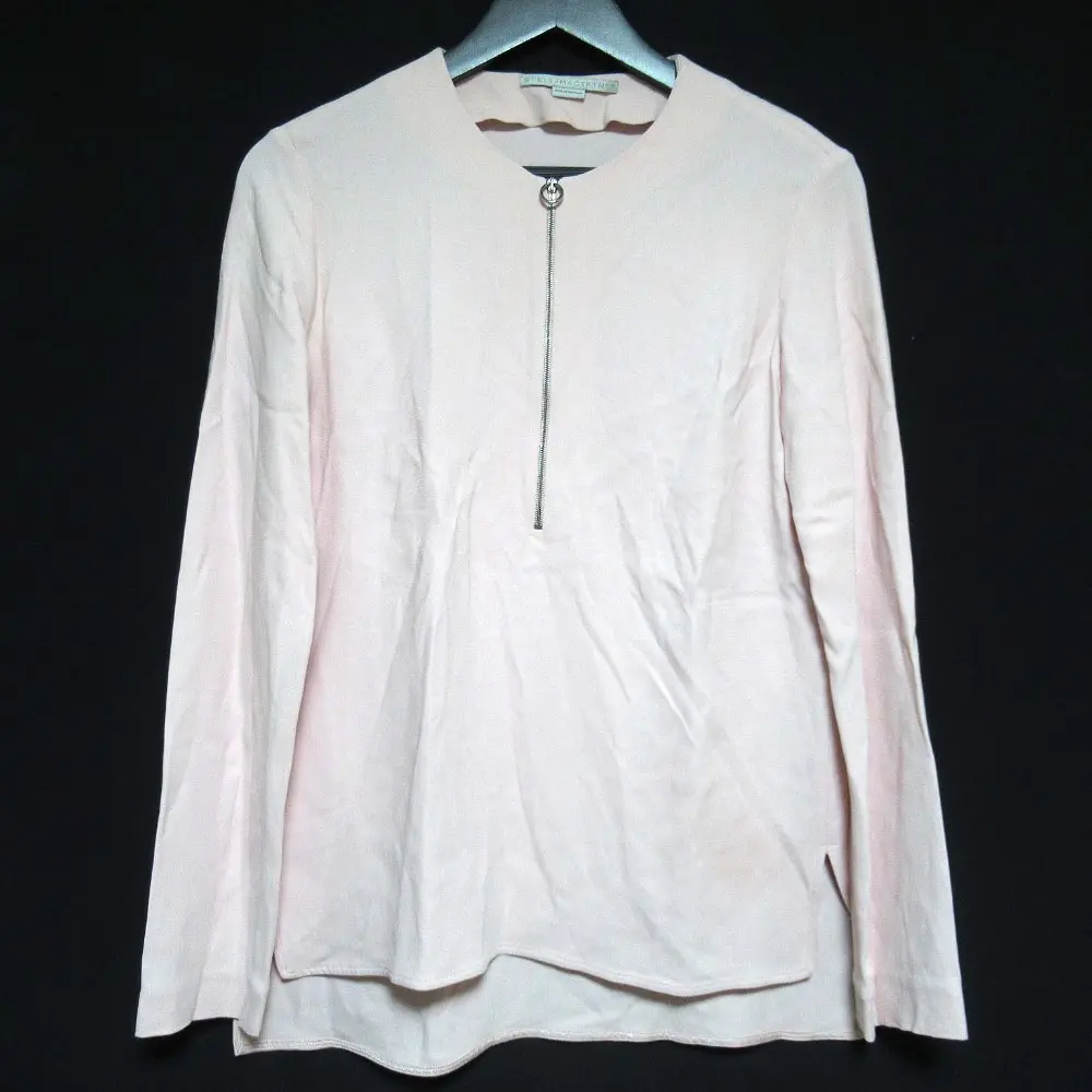 STELLA McCARTNEY ステラマッカートニー フロントハーフジップ ロングスリーブ プルオーバー ブラウス 38サイズ ピンク
