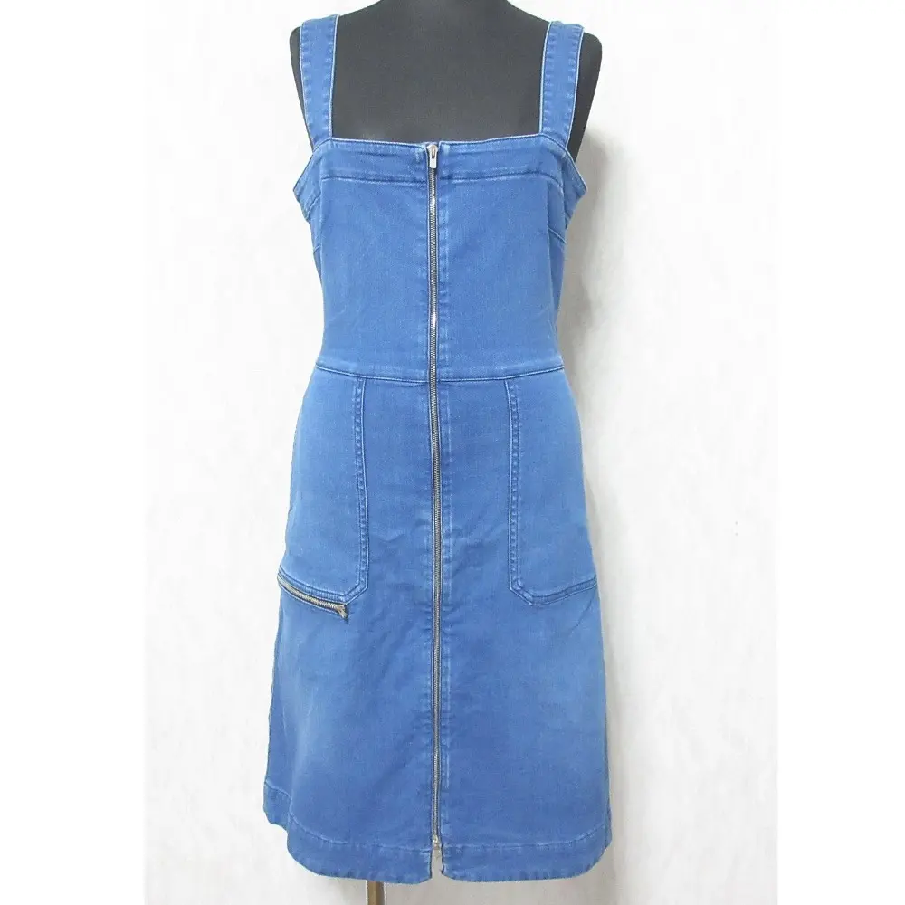 STELLA McCARTNEY ステラマッカートニー フロントジップ デニム ジャンパースカート ワンピース サロペット 38 インディゴブルー