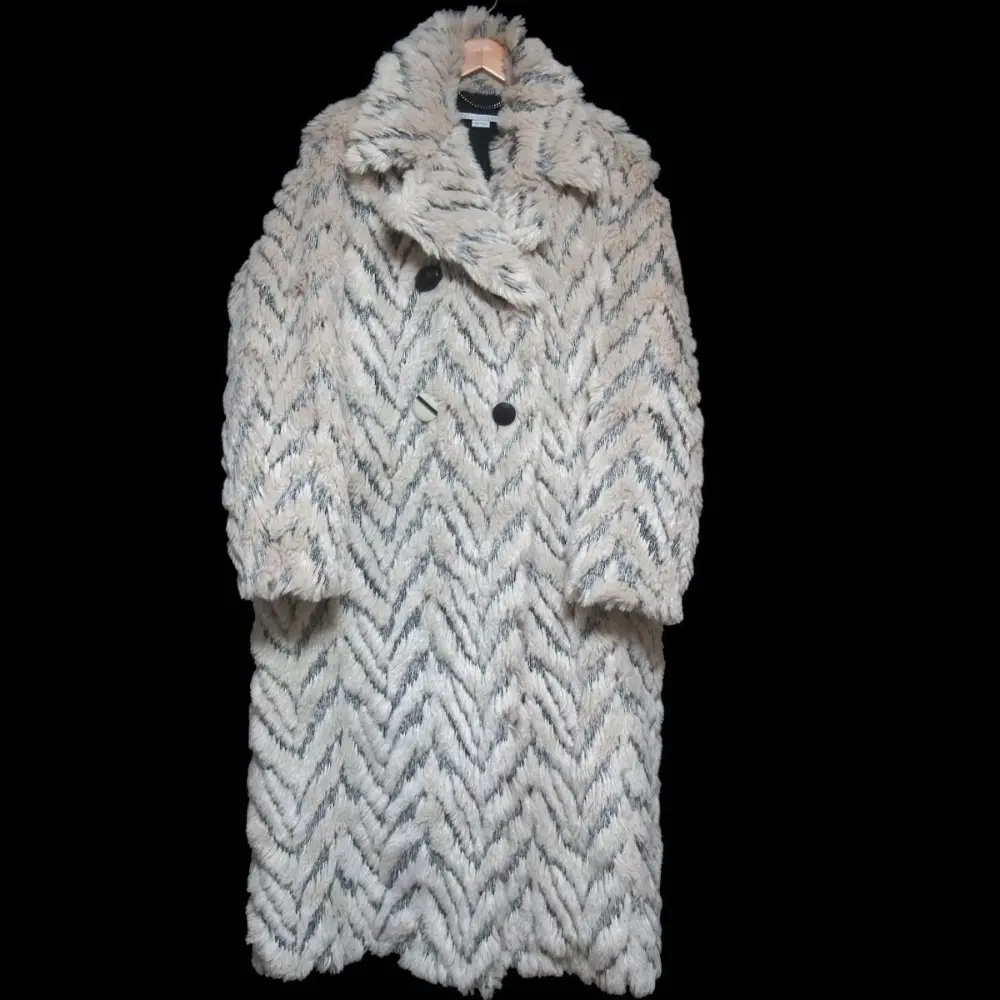 20AW STELLA McCARTNEY ステラマッカートニー エコファー ダブルブレスト ロングコート 600554 SPB13 36サイズ ベージュ系