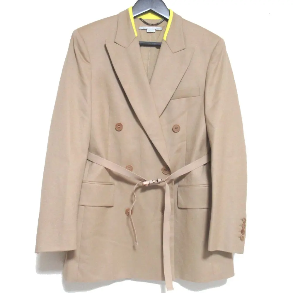 21AW STELLA McCARTNEY ステラマッカートニー ダブルブレスト ベルテッド テーラードジャケット 603218 38サイズ ベージュ