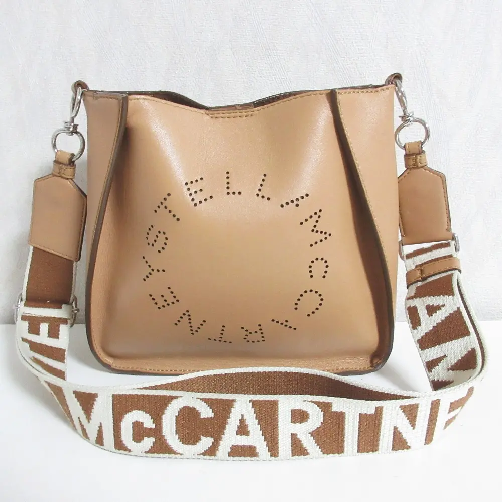 STELLA MCCARTNEY ステラマッカートニー サークルロゴ クロスボディバッグ ミニショルダーバッグ ライトブラウン