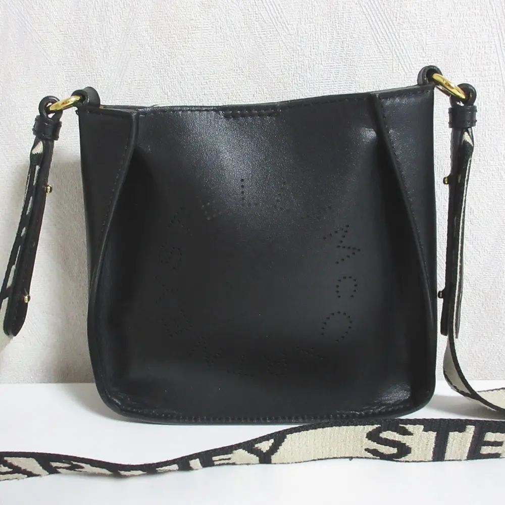 STELLA MCCARTNEY ステラマッカートニー ミニ ステラ ロゴ ショルダーバッグ ブラック
