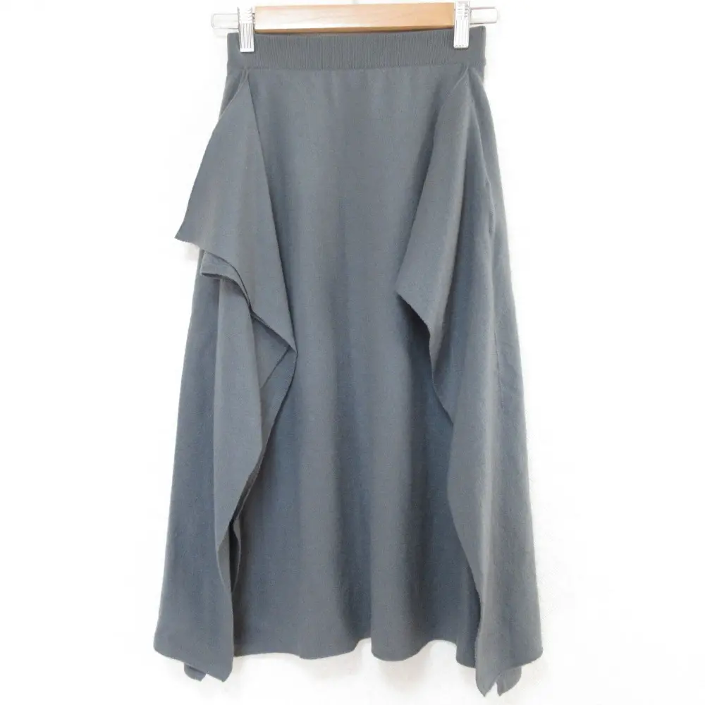 20AW STELLA McCARTNEY ステラマッカートニー ハイウエスト ミディ丈 アシンメトリーイージースカート 36 グレー
