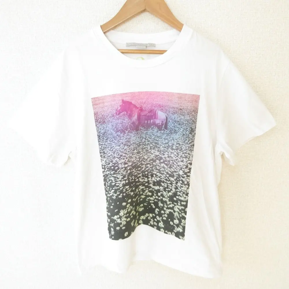 STELLA McCARTNEY ステラマッカートニー 2023年製 Photographic Daisy Field 半袖 Tシャツ カットソー XXS ホワイト