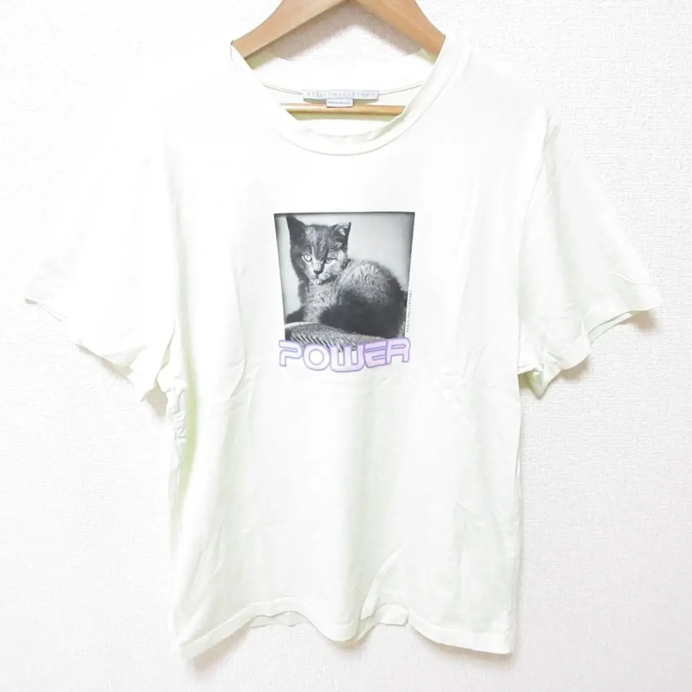 STELLA McCARTNEY ステラマッカートニー 2023年製 キャットパワー Tシャツ 半袖 カットソー 6J01583SPX82 XXS ライトグリーン