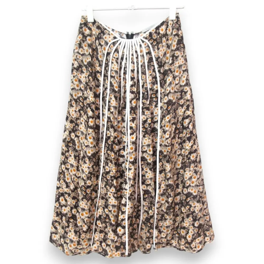 20SS STELLA McCARTNEY ステラマッカートニー DAISIES ANNIE SKIRT 花柄 トリミングプリーツ ミディ丈 スカート 36 マルチカラー