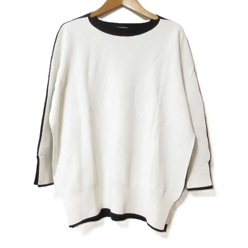 クリーニング済み STELLA McCARTNEY ステラマッカートニー サイドスリット 長袖 ニットカットソー セーター 34 ホワイト