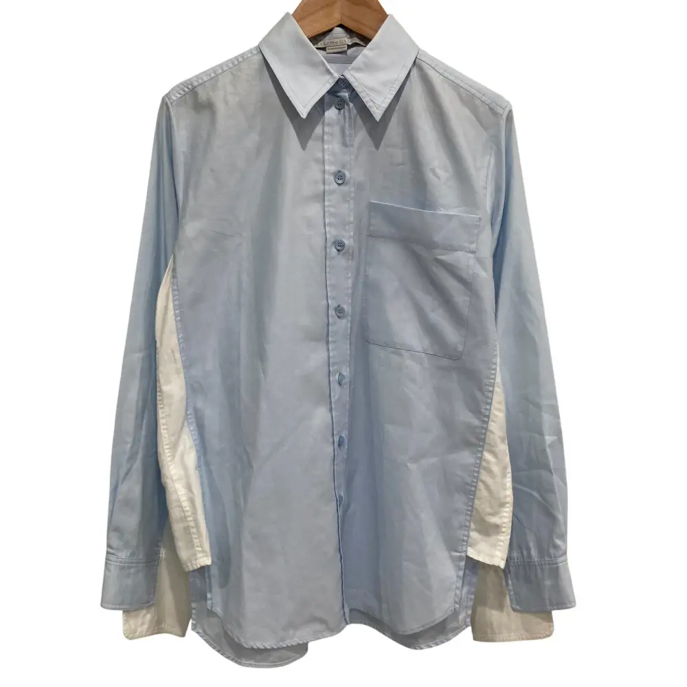 STELLA McCARTNEY ステラマッカートニー 長袖 ブラウス シャツ 34 ブルー×ホワイト