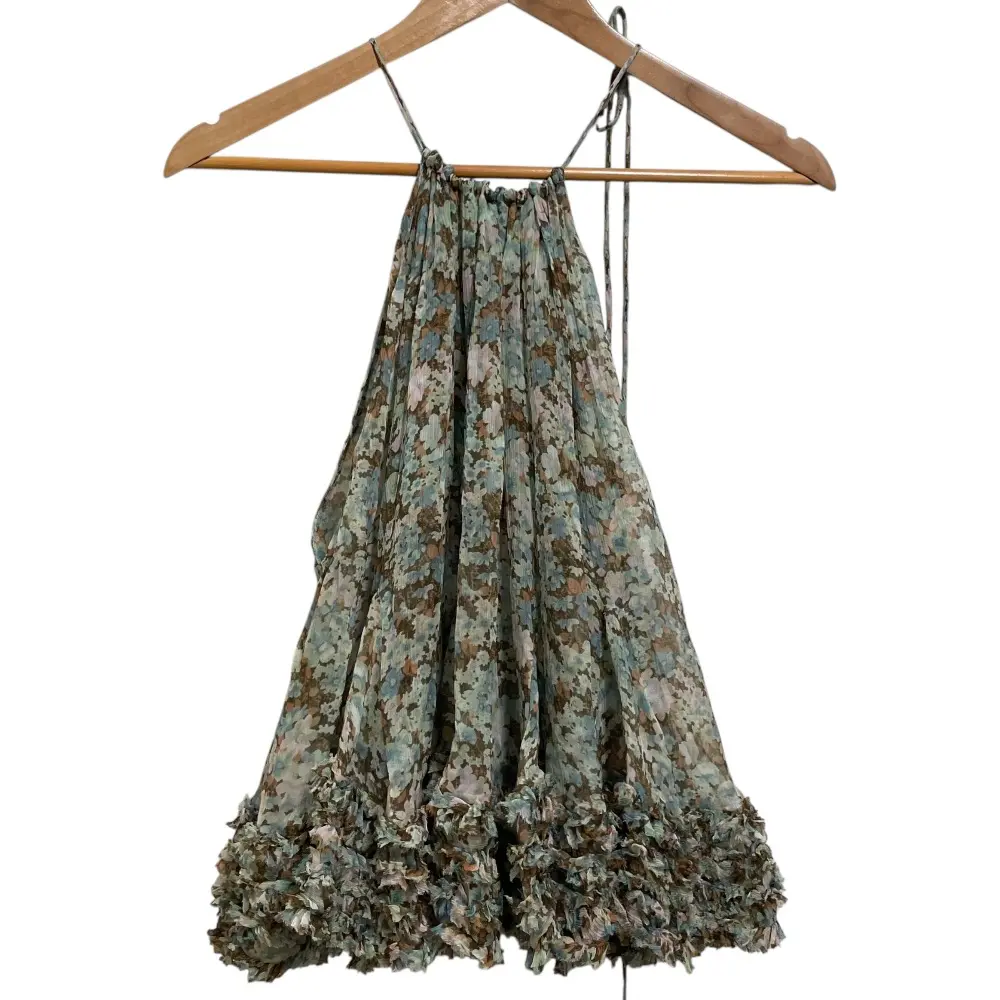 STELLA McCARTNEY ステラマッカートニー 花柄 シルク100％ ノースリーブ シアー ブラウス 38 マルチカラー