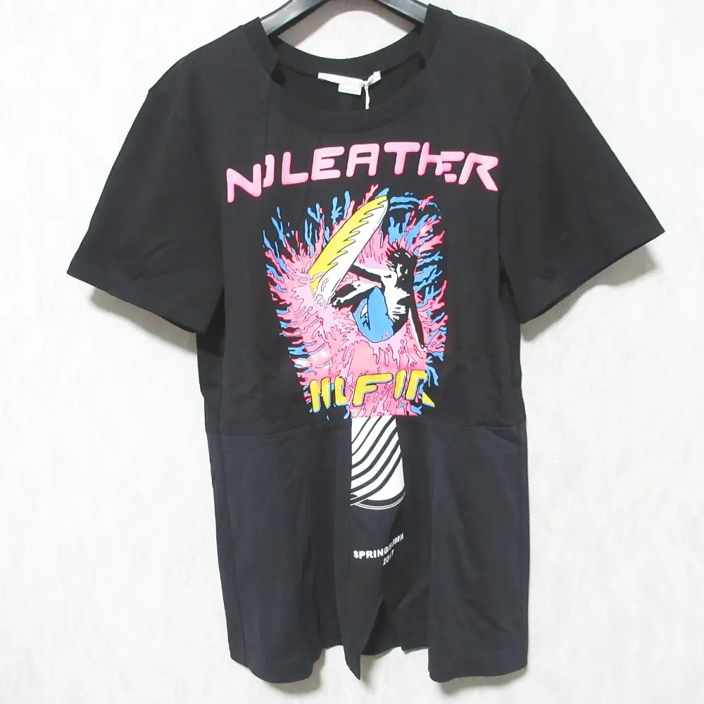 Stella McCartney ステラマッカートニー グラフィックプリント ドッキングTシャツ カットソー サイズ40 ブラック