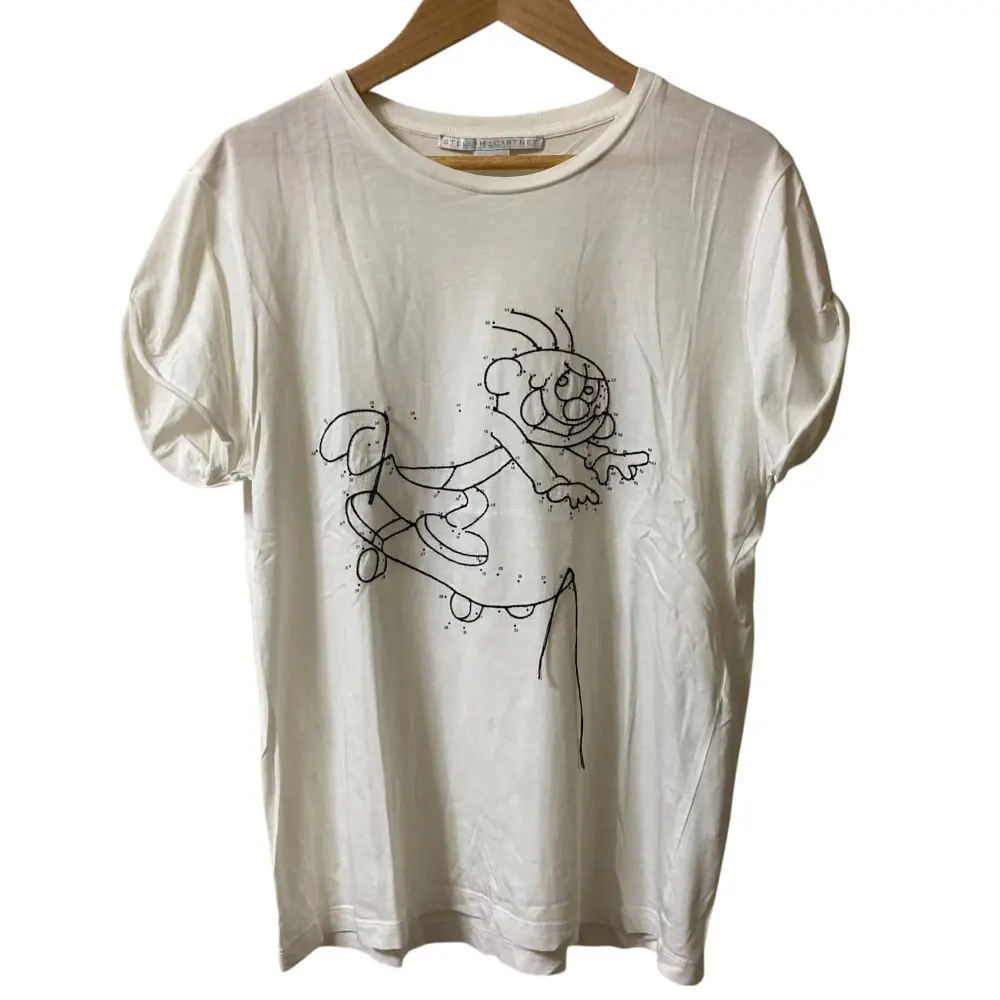 Stella McCartney ステラマッカートニー 刺繍 ショートスリーブ クルーネック Tシャツ カットソー 38 ホワイト
