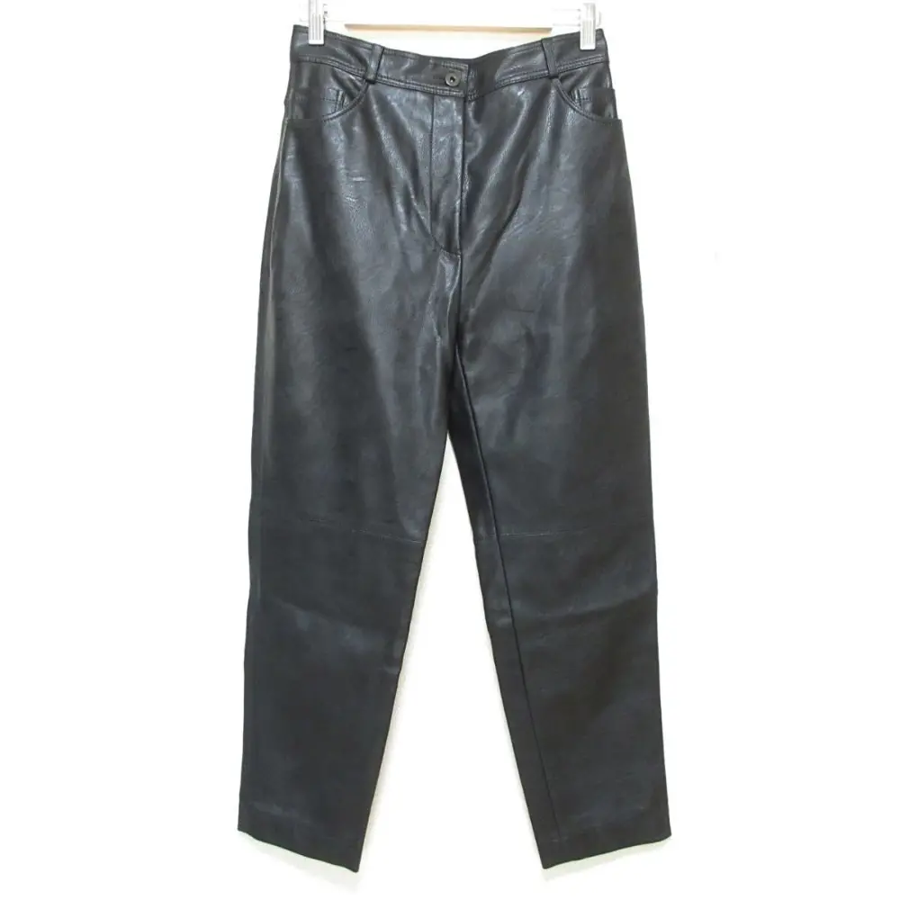 STELLA McCARTNEY ステラマッカートニー Hailey フェイクレザー テーパード クロップドパンツ 40 ブラック