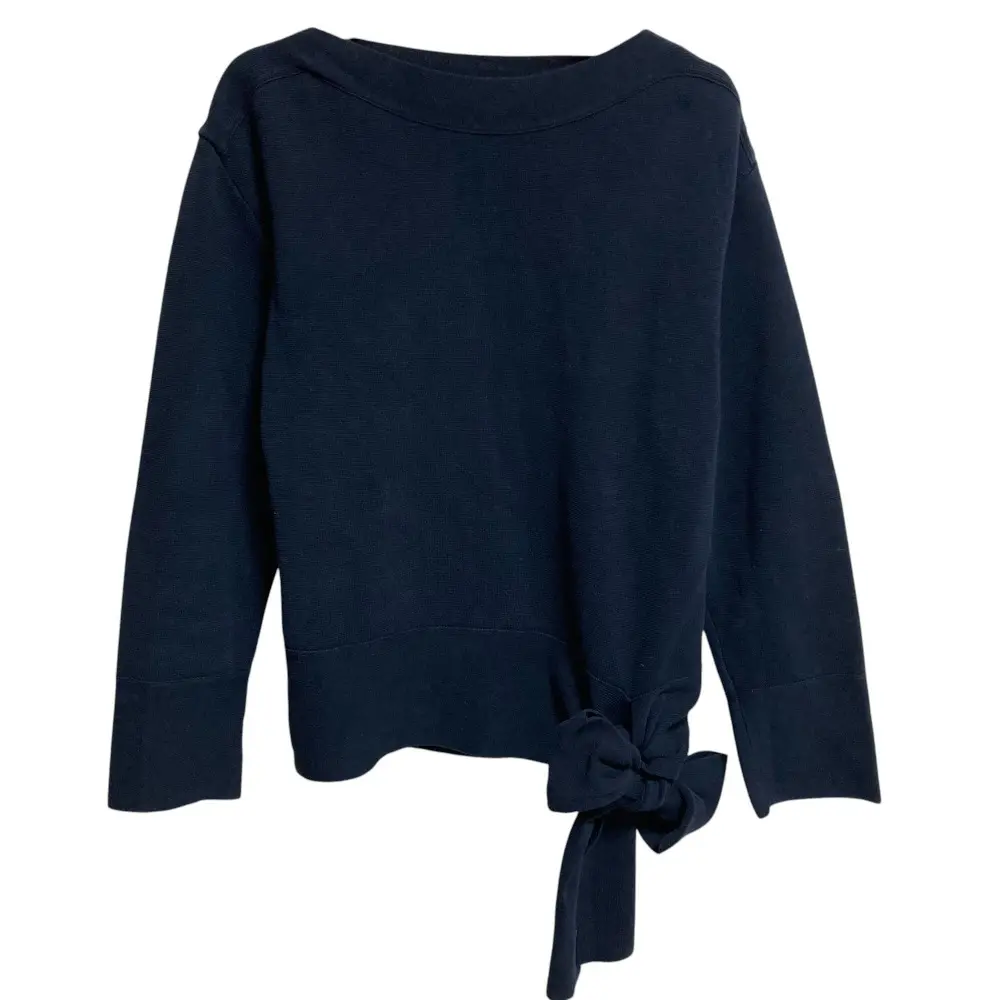 STELLA McCARTNEY ステラマッカートニー 裾リボン ショルダーボタン 長袖 ニット カットソー プルオーバー サイズ36 ネイビー