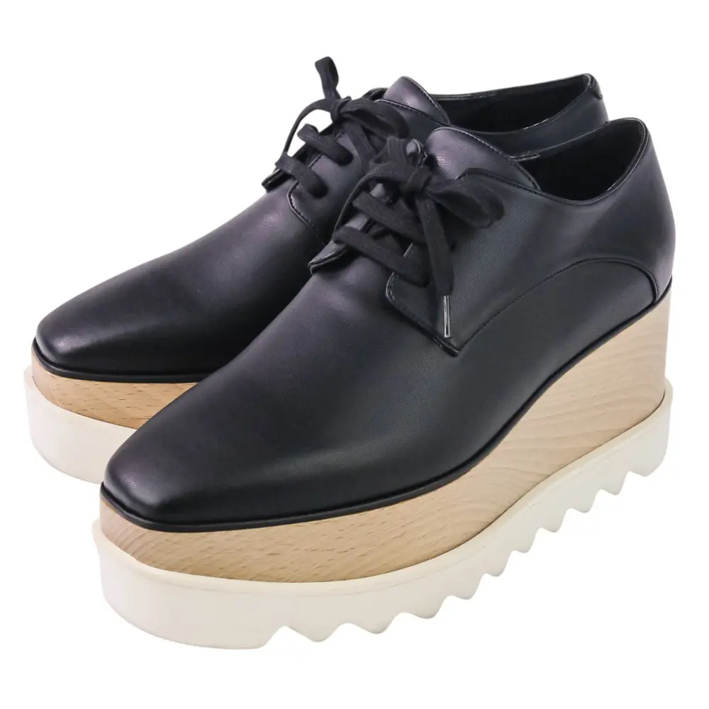 STELLA McCARTNEY ステラマッカートニー エリス プラットフォームシューズ 38 25.0cm程度 ブラック