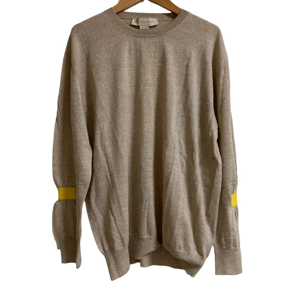 Stella McCartney ステラマッカートニー シャーリングスリーブ クルーネック ニット カットソー プルオーバー サイズ38 ベージュ