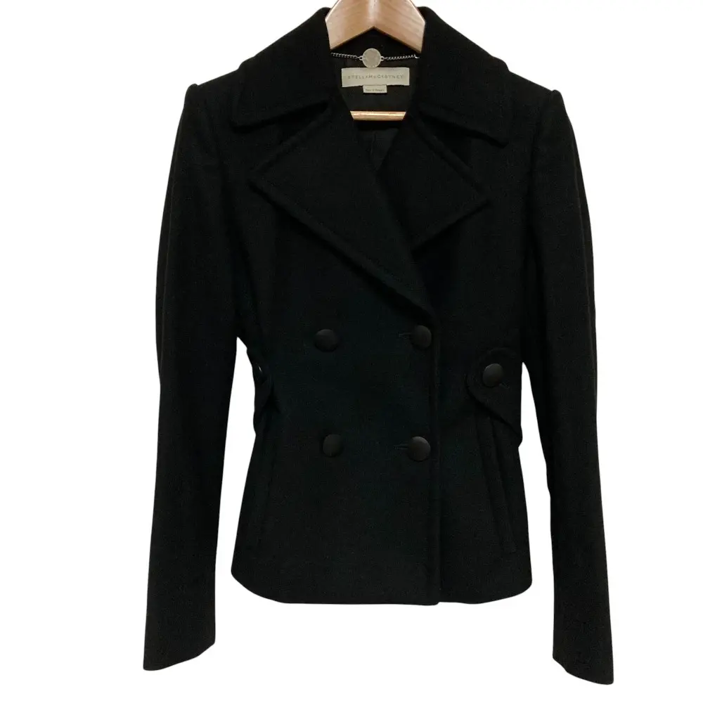 STELLA McCARTNEY ステラマッカートニー ウールカシミヤ ダブルブレストジャケット サイズ38 ブラック