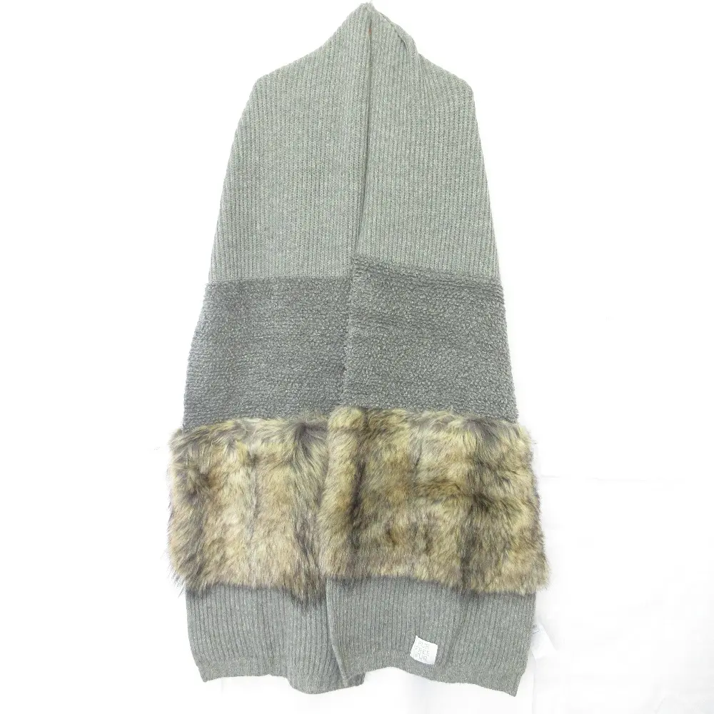 STELLA McCARTNEY ステラマッカートニー エコファー ニット ロングマフラー ストール グレー