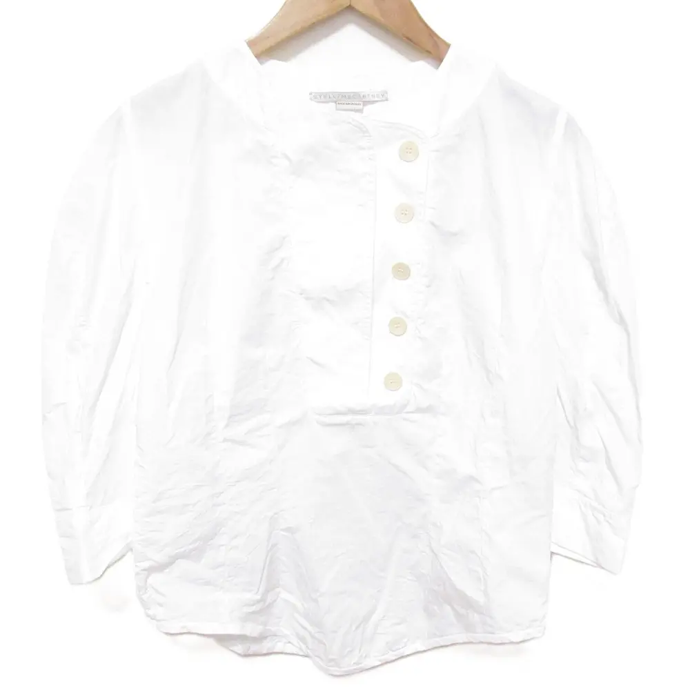 STELLA McCARTNEY ステラマッカートニー Round Neck Statement Sleeve Top ブラウス サイズ42 ホワイト