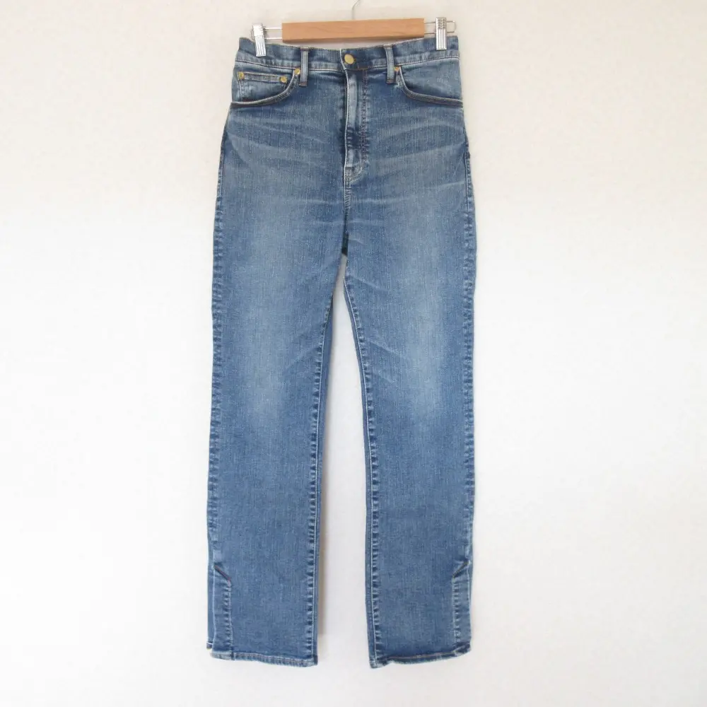SURT サート ×BIG JOHN ドゥーズィエムクラス取り扱い OUT SIDE SLIT ストレッチ ストレート スリット デニムパンツ M ブルー