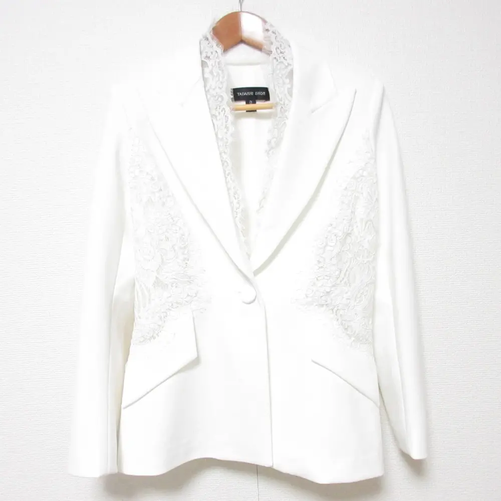 TADASHI SHOJI タダシショージ ストレッチ レース テーラードジャケット サイズ0 ホワイト