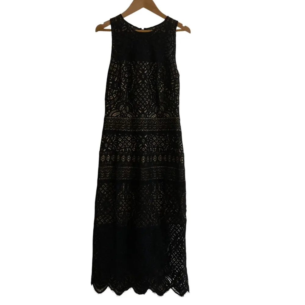 TADASHI SHOJI タダシショージ エンブロイダリーレース ノースリーブ ワンピース サイズ4 ブラック