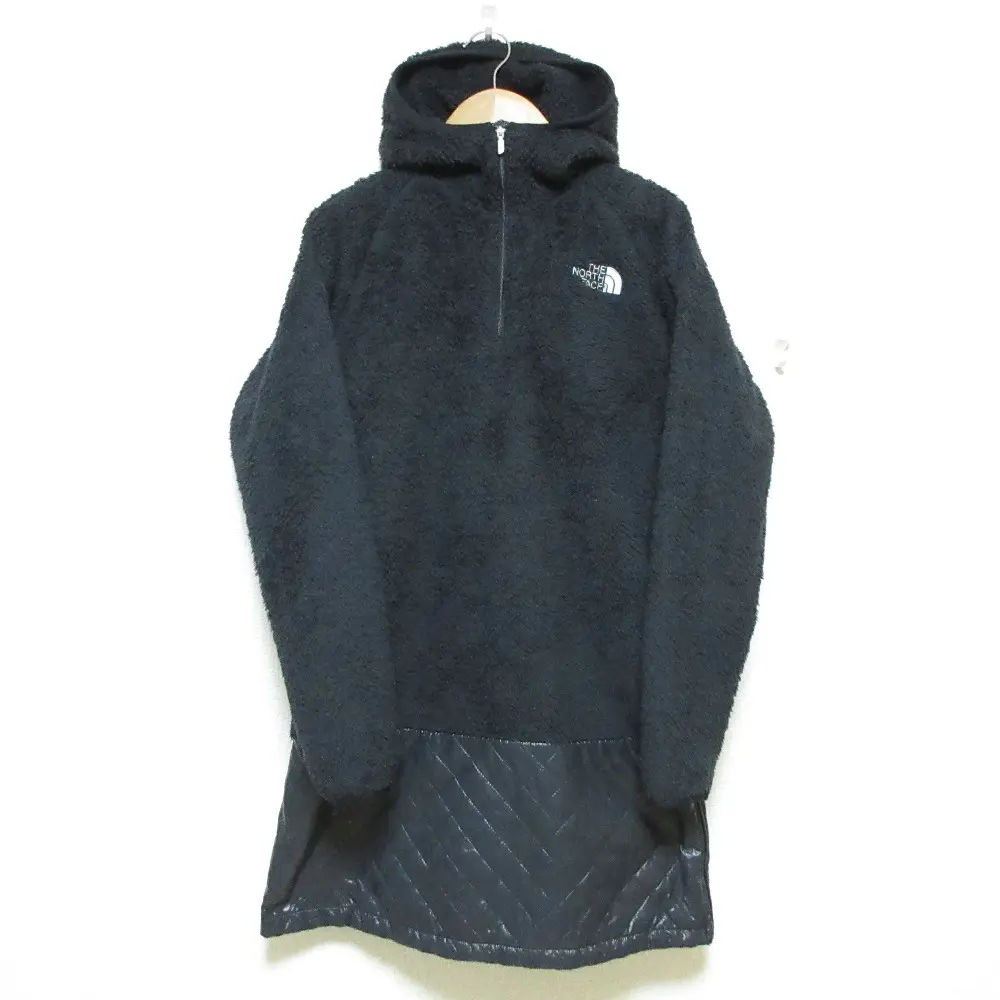 THE NORTH FACE ノースフェイス PRIMA ONE PIECE 異素材 切替 長袖 ハーフジップ フーディ ワンピース NAW71205 M ブラック