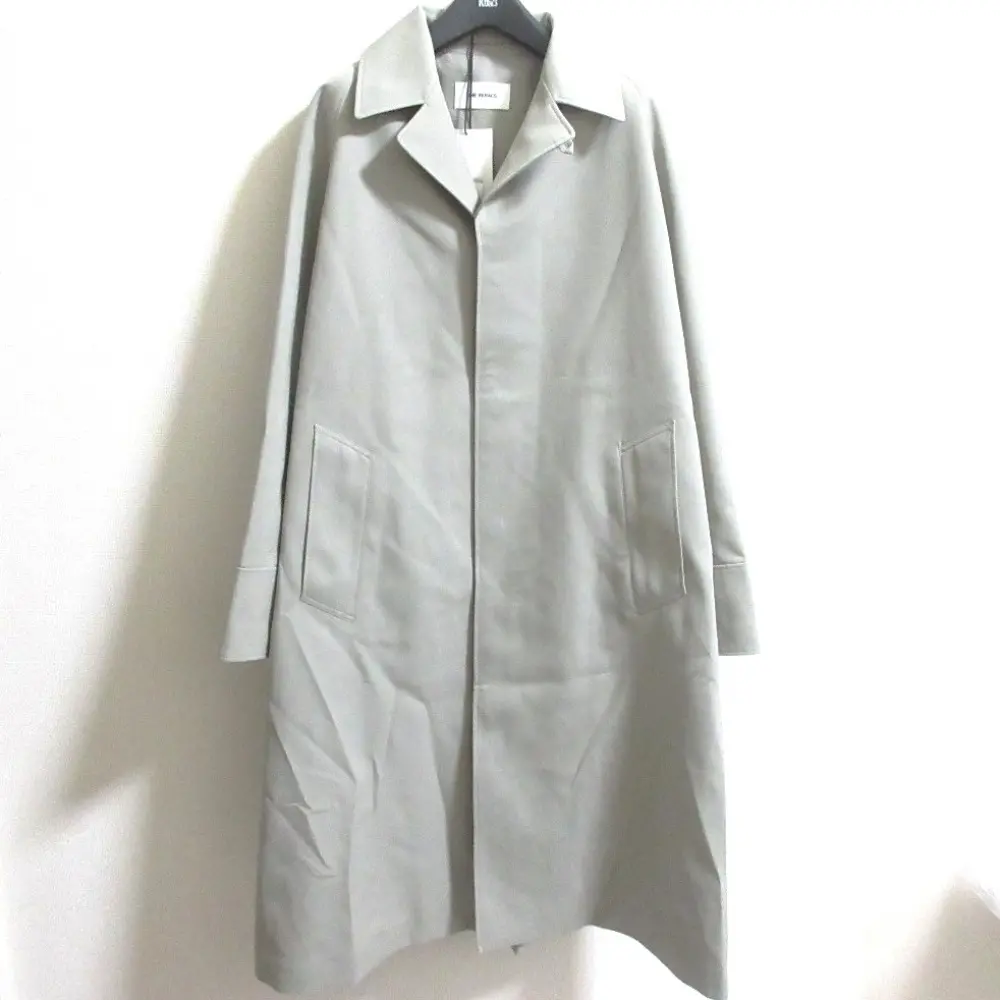 25SS THE RERACS ザリラクス WATER PROOF TASLAN TWILL OPEN COLLAR COAT コート サイズ36 グレー系 サンドストーン