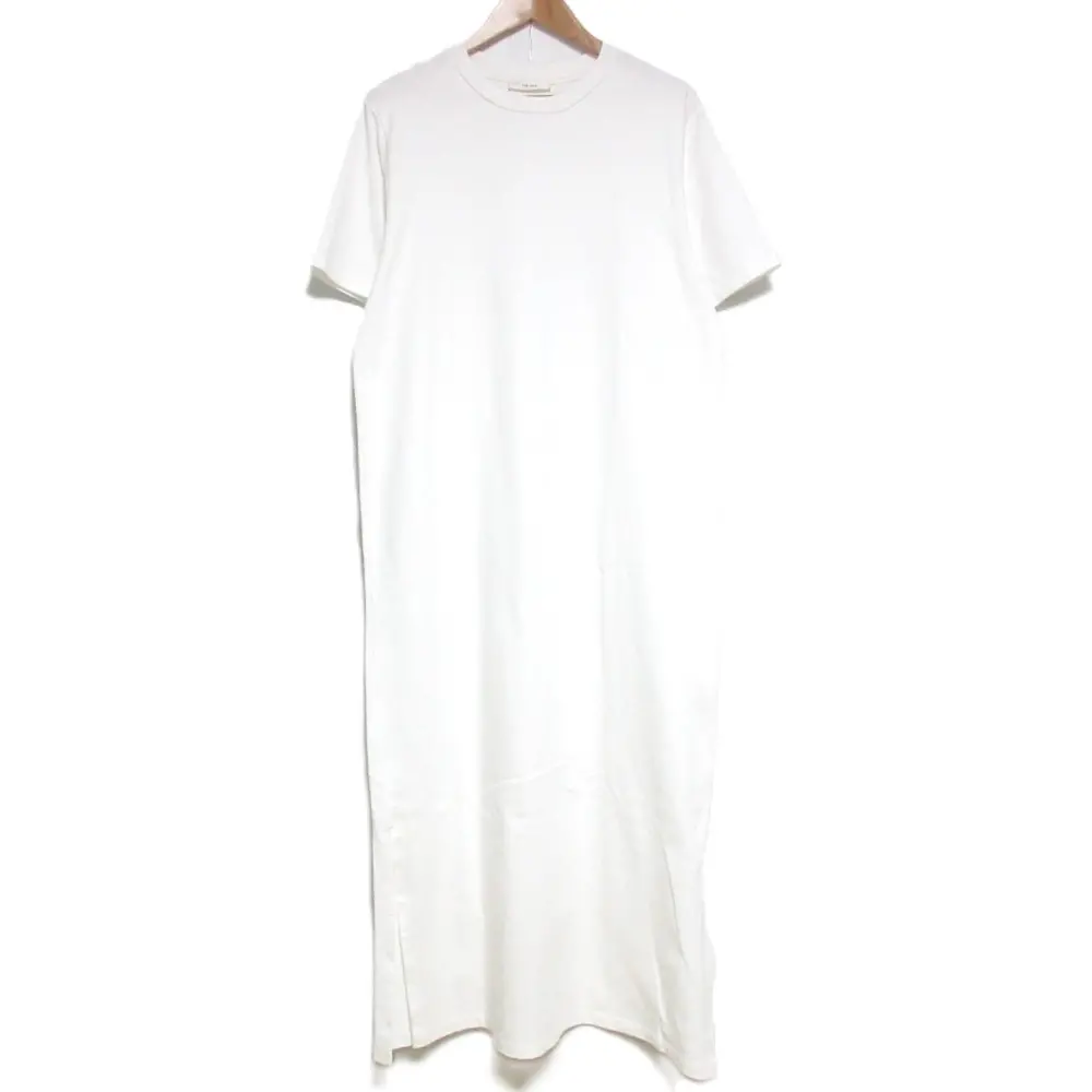 THE ROW ザロウ クルーネック半袖 サイドスリット マキシ丈 カットソーワンピース AM440 XS ホワイト
