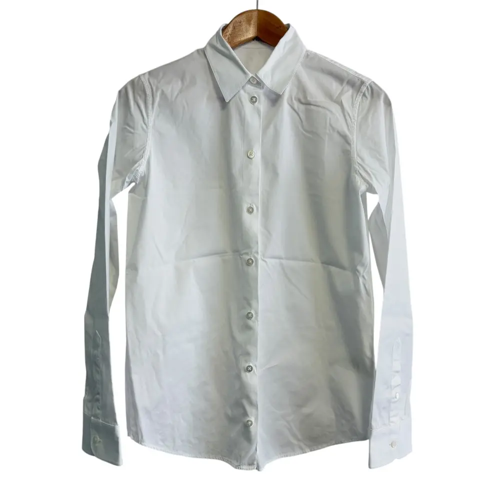 クリーニング済み THE ROW ザロウ 長袖 ブロードシャツ ブラウス 0 ホワイト