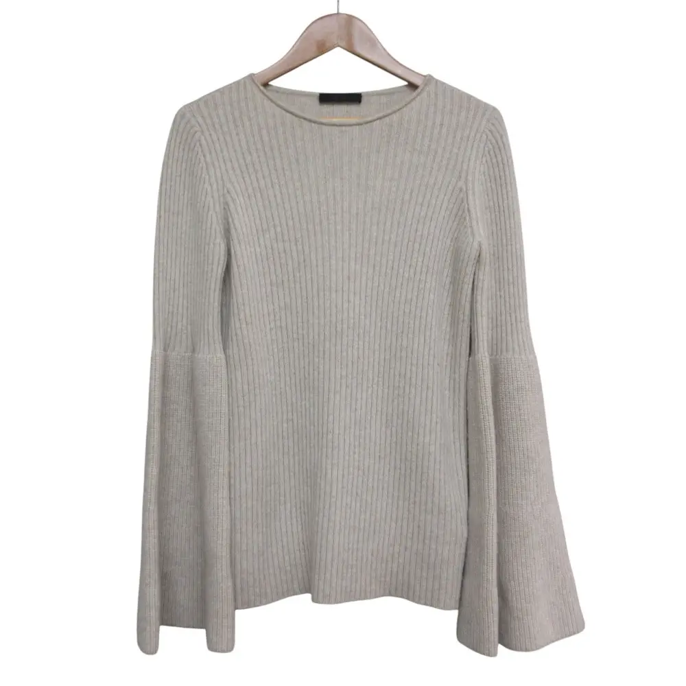 THE ROW ザロウ カシミヤ100% ベルスリーブ ニット セーター XS ライトベージュ