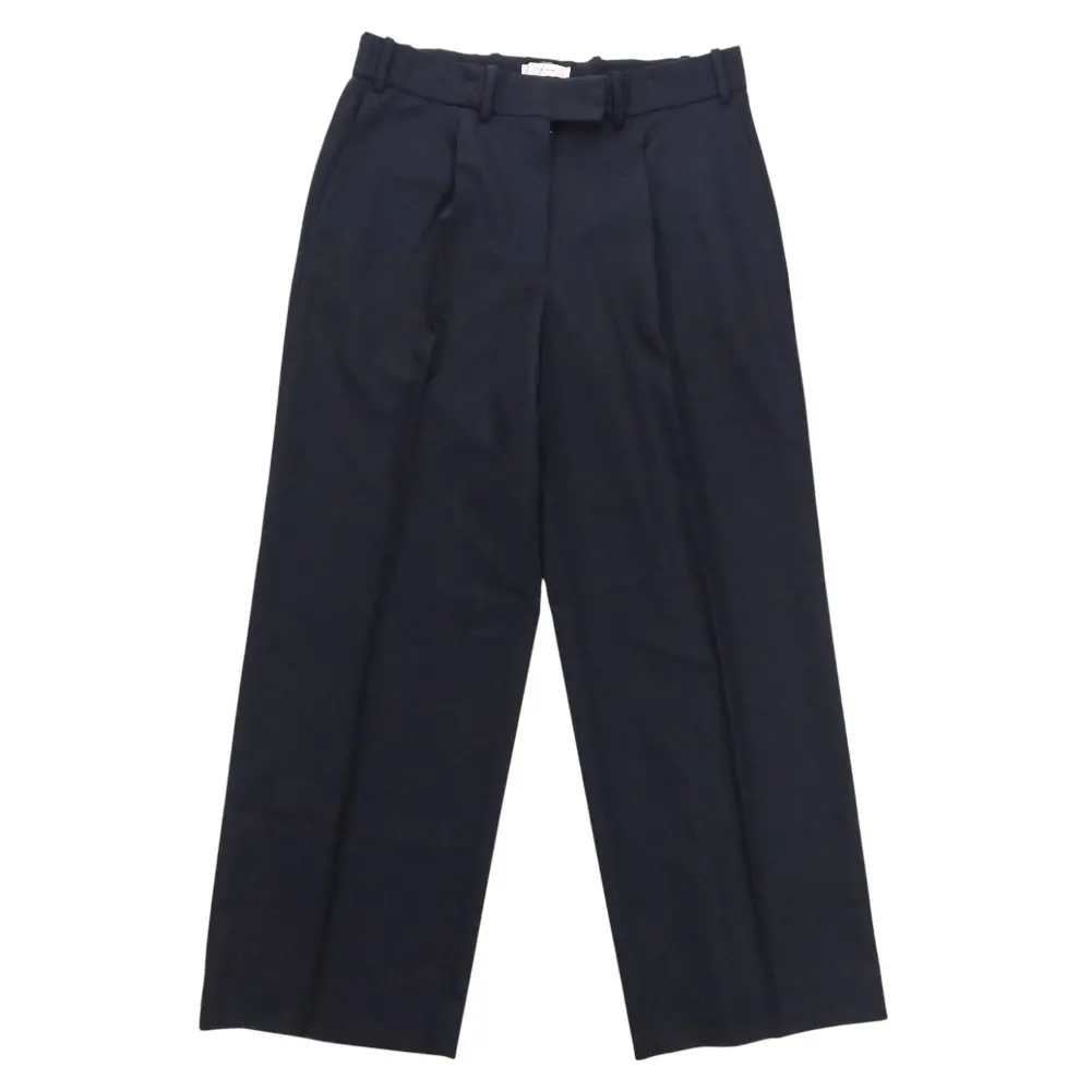 The Row ザロウ ROAN タック ワイドパンツ 7715 サイズXS ダークネイビー