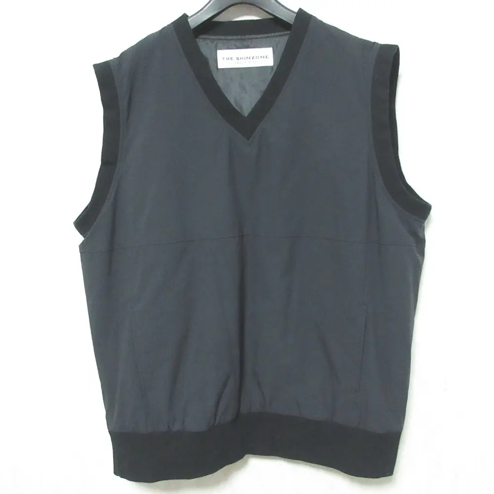 23AW THE SHINZONE シンゾーン PADDED VEST オーバーサイズ Vネック プルオーバー パテッドベスト 23AMSJK03 F0 ブラック