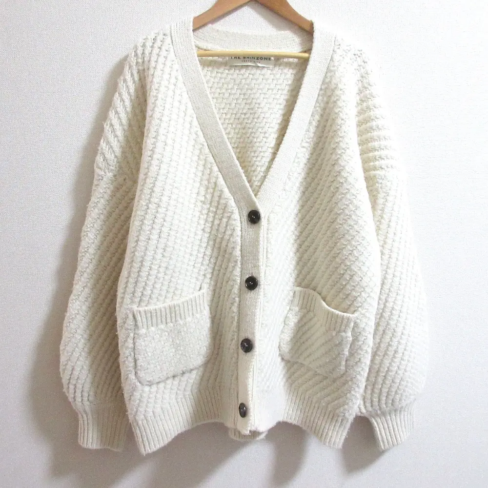 22AW THE SHINZONE ザ シンゾーン VOLUME KNIT CD ウール ニットカーディガン 22AMSNI07 サイズFO オフホワイト