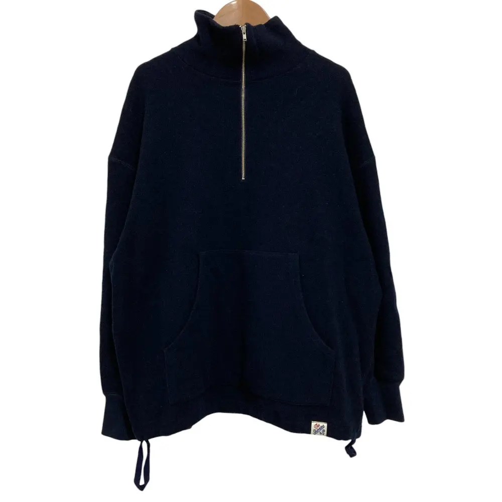 24AW THE SHINZONE ザシンゾーン HALF ZIP SWEATSHIRT ダブルフェイススウェット サイズF ネイビー