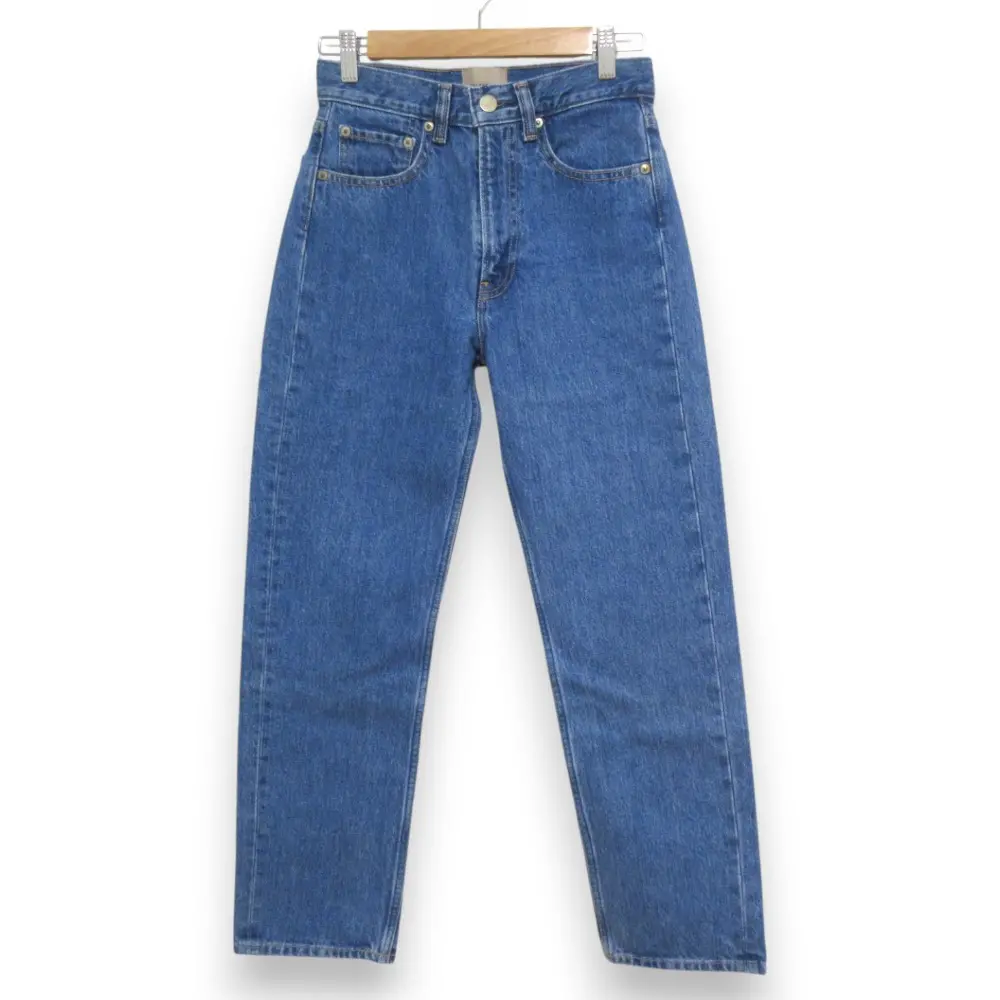 THE SHISHIKUI ザ シシクイ STRAIGHT ウォッシュ加工 ストレートデニムパンツ 0199-0203 サイズ24 インディゴブルー