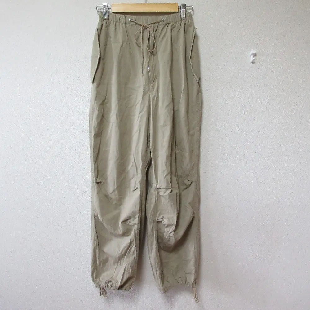 THE SHISHIKUI シシクイ PARACHUTE PANTS イージー ドロスト パラシュートパンツ S グレージュ