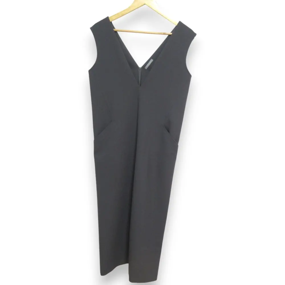 22SS Theory luxe セオリーリュクス FROST STRETCH ANDRIN VL スリーブレスロングワンピース ジャンパースカート 38 チャコール