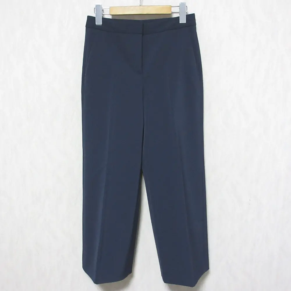 theory luxe セオリーリュクス NEW LUCENT FANDORA ストレッチ センタープレス ワイドパンツ スラックス 38 ネイビー