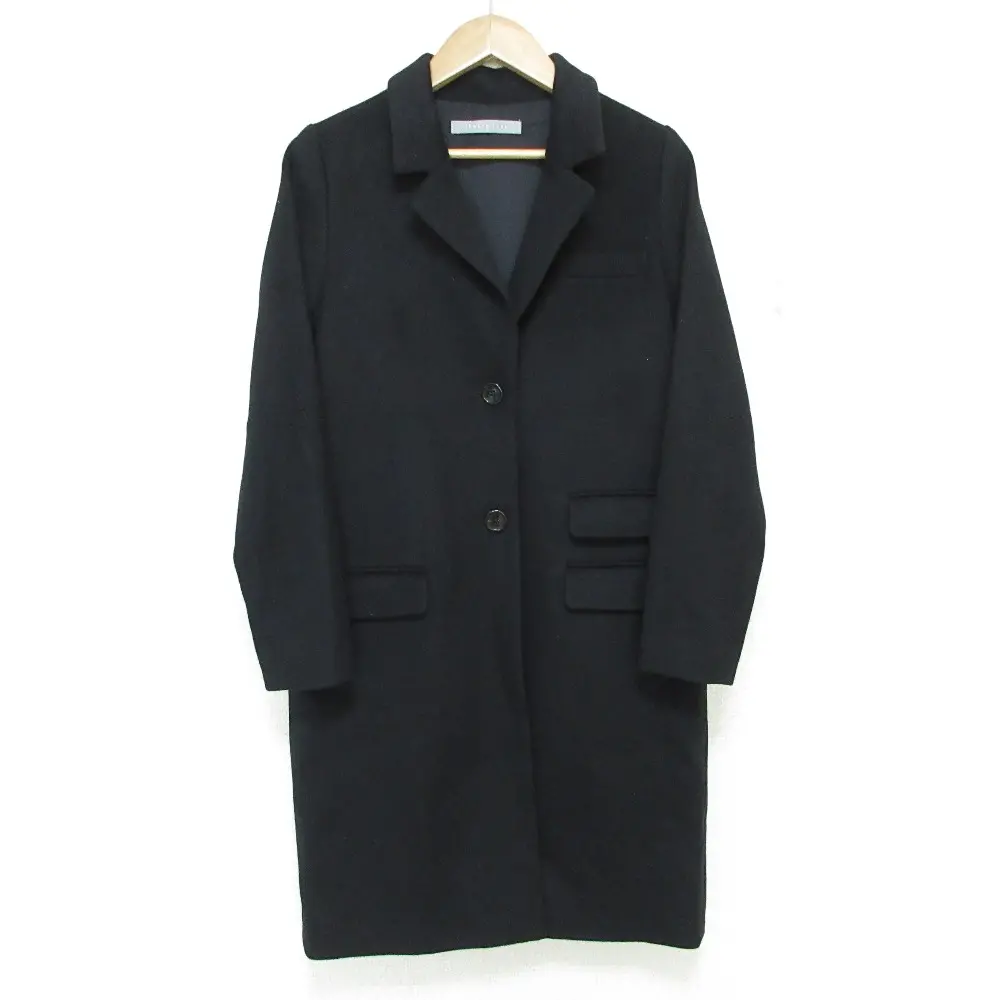 theory luxe セオリーリュクス AFON.STR SEEK.WOOL ウール シングル チェスターコート 小さいサイズ 30 ブラック