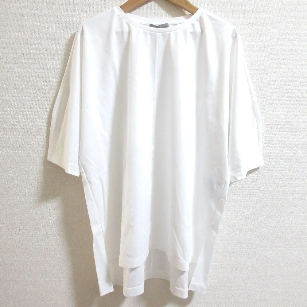 23SS theory luxe セオリーリュクス COTTON INTERLOCK LOBB 五分袖 プルオーバー カットソー Tシャツ サイズ38 ホワイト