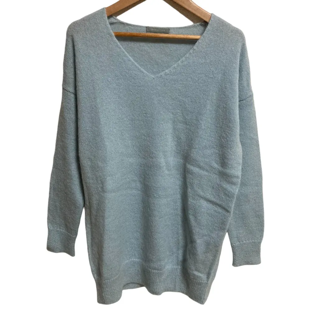 Theory luxe セオリーリュクス Hairy Planet Pia モヘヤブレンド Vネック ニット プルオーバー セーター サイズ38 ライトブルー