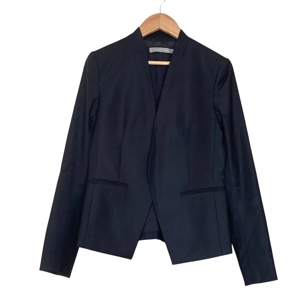 theory luxe セオリーリュクス EXECUTIVE DONNA ノーカラージャケット サイズ36 ネイビー