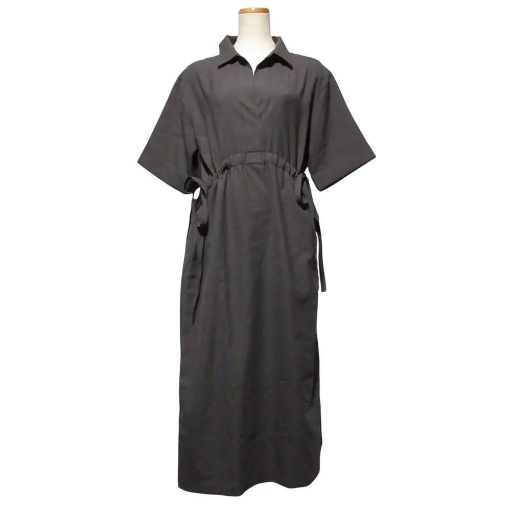 22SS Theory luxe セオリーリュクス RISE AVES ショートスリーブシャーリングドレス ワンピース 38 ブラウン