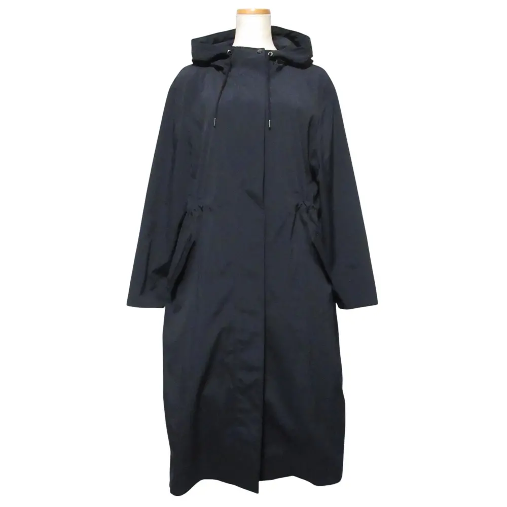 Theory luxe セオリーリュクス LUCCA LORENA ジップアップ フーデッド ロングコート サイズ38 ネイビー
