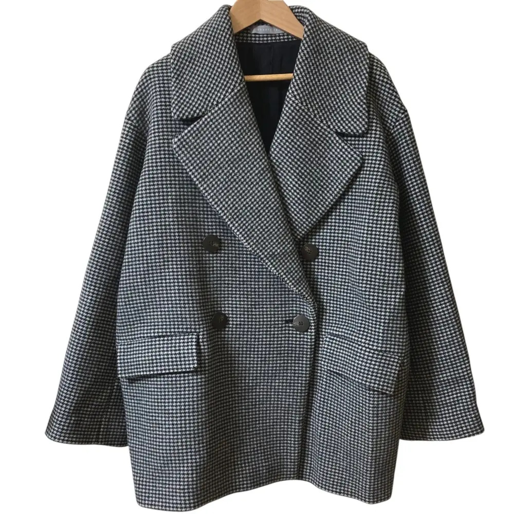 22AW theory luxe セオリーリュクス RANSTEAD KILI チェックコート サイズ38 ブラック